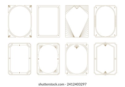 Art Deco frames minimalist collection. Modern minimal style illustrations. Elegant luxury borders and frames, vector templates design