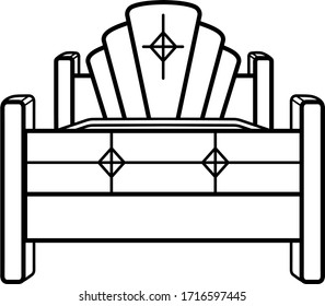 Art deco furniture icon in outlines