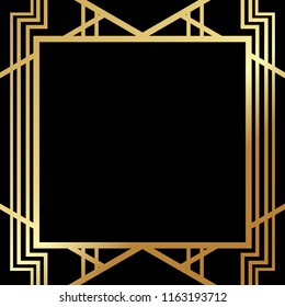 Art Deco Gatsby inspired, Roaring 20s style frame template vector