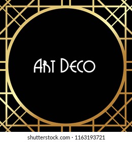 Art Deco Gatsby inspired, Roaring 20s style frame template vector