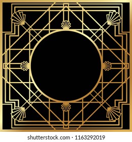 Art Deco Gatsby Inspired, Roaring 20s Style Frame Template Vector