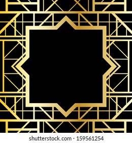 Art deco geometric frame (1920's style) 