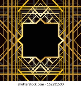 Art deco geometric frame (1920's style)