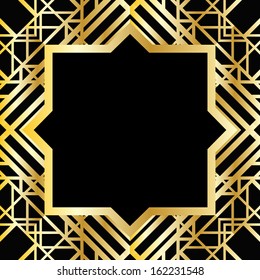 Art deco geometric frame (1920's style)