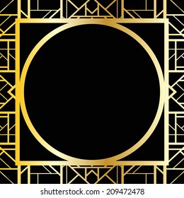 Art deco geometric frame (1920's style)