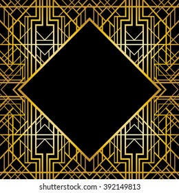 Art deco geometric frame (1920's style)