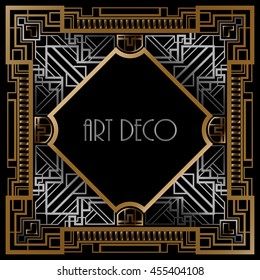 Art Deco geometric frame or background
