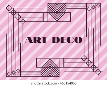 Art deco geometric frame. Retro background in style 1920's, 1930's. Vector illustration.