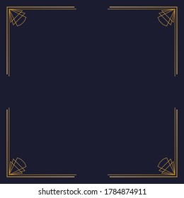 Art deco  geometric golden label frame. Vector