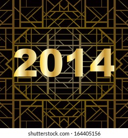 Art deco geometric pattern (1920's style) for new year 2014