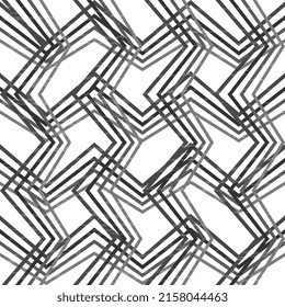 Art deco geometric pattern, black and white pattern, textured. Vector illustration, seamless
