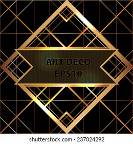 Art deco geometric pattern gold vintage background