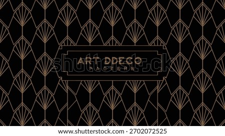 Art Deco geometric pattern with gold lines on black