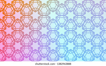 Art deco geometric pattern with Modern pastel color Gradient Design. For Greeting Card, Flyer, Poster, Brochure, Banner Calendar. Vector Illustration.