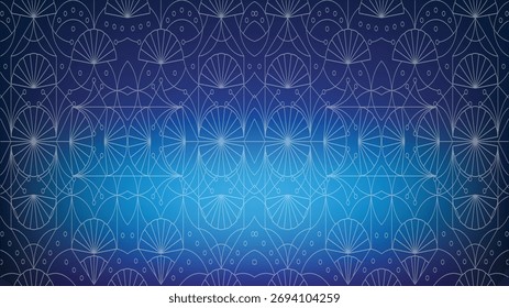 Art Deco Geometric Pattern Overlay Gradient Blue