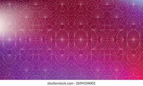 Art Deco Geometrisches Muster ein violetter roter Farbverlauf nahtlos