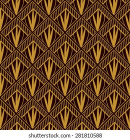 Art deco geometric pattern. Retro vector seamless texture