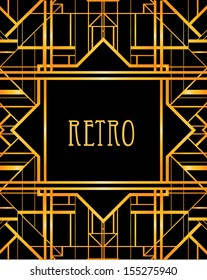 Art deco geometric patterned background (1920's style) 