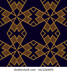 Art Deco Geometric Seamless Pattern. Vintage Fashion Texture. Seamless Pattern in Art Deco Style with Gold. Chic Print Texture. Luxury Decorative Background.