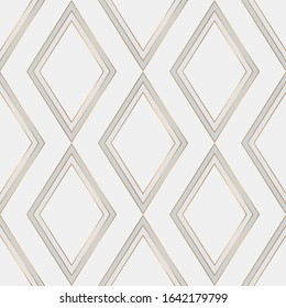 Art deco geometric seamless pattern with golden and grey.