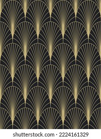Patrón geométrico sin costuras Art Decó. Papel pintado de los años 20. Fondo vectorial en estilo retro , diseño moderno y elegante para papel de pared, papel de envoltura, tela, cubierta, paquete