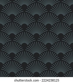 Art Deco geometrische nahtlose Muster. Vintage-Bildschirmhintergrund der 20er Jahre. Vektorhintergrund im Retro-Stil , trendiges und elegantes Design für Tapeten, Wickelpapier, Stoff, Deckel, Paket