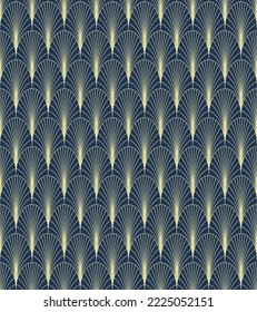 Art Deco geometrische nahtlose Muster. Vintage-Bildschirmhintergrund der 20er Jahre. Vektorhintergrund im Retro-Stil , trendiges und elegantes Design für Tapeten, Wickelpapier, Stoff, Deckel, Paket