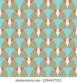 Art Deco Geometric Seamless Pattern Vector Background Retro Style Trendy Elegant Wallpaper Fabric Package Warping Paper Cover