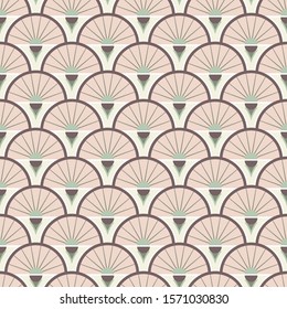 Art deco geometric seamless repeat pattern. Great for fashion, textiles, home decor, packaging and other paper project.