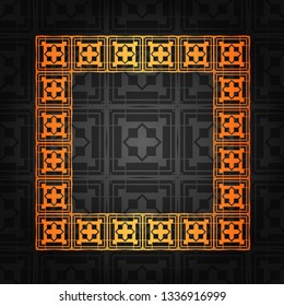 Art deco geometric vintage border frame and pattern. It can be used for invitation, congratulation, retro ornamental design