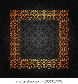 Art deco geometric vintage border frame and pattern. It can be used for invitation, congratulation, retro ornamental design