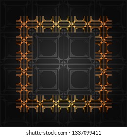 Art deco geometric vintage border frame and pattern. It can be used for invitation, congratulation, retro ornamental design