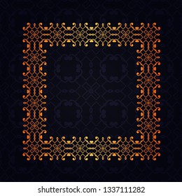 Art deco geometric vintage border frame and pattern. It can be used for invitation, congratulation, retro ornamental design
