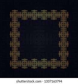 Art deco geometric vintage border frame and pattern. It can be used for invitation, congratulation, retro ornamental design