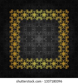 Art deco geometric vintage border frame and pattern. It can be used for invitation, congratulation, retro ornamental design