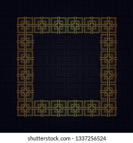 Art deco geometric vintage border frame and pattern. It can be used for invitation, congratulation, retro ornamental design