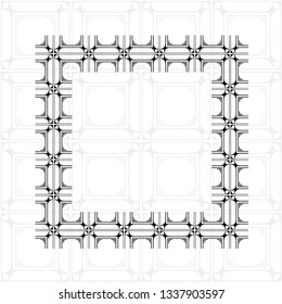 Art deco geometric vintage border frame and pattern. It can be used for invitation, congratulation, retro ornamental design
