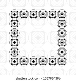 Art deco geometric vintage border frame and pattern. It can be used for invitation, congratulation, retro ornamental design