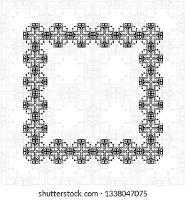 Art deco geometric vintage border frame and pattern. It can be used for invitation, congratulation, retro ornamental design