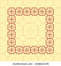 Art deco geometric vintage border frame and pattern. It can be used for invitation, congratulation, retro ornamental design