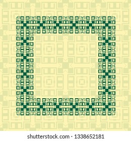 Art deco geometric vintage border frame and pattern. It can be used for invitation, congratulation, retro ornamental design