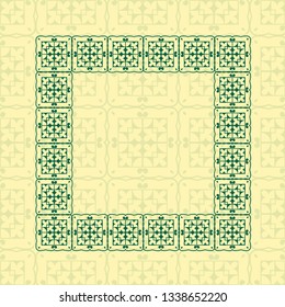 Art deco geometric vintage border frame and pattern. It can be used for invitation, congratulation, retro ornamental design