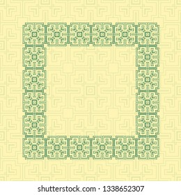Art deco geometric vintage border frame and pattern. It can be used for invitation, congratulation, retro ornamental design