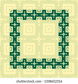 Art deco geometric vintage border frame and pattern. It can be used for invitation, congratulation, retro ornamental design