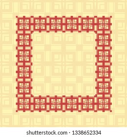 Art deco geometric vintage border frame and pattern. It can be used for invitation, congratulation, retro ornamental design