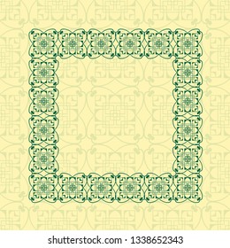 Art deco geometric vintage border frame and pattern. It can be used for invitation, congratulation, retro ornamental design