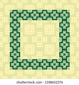 Art deco geometric vintage border frame and pattern. It can be used for invitation, congratulation, retro ornamental design