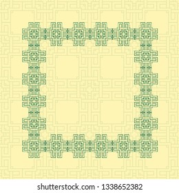 Art deco geometric vintage border frame and pattern. It can be used for invitation, congratulation, retro ornamental design