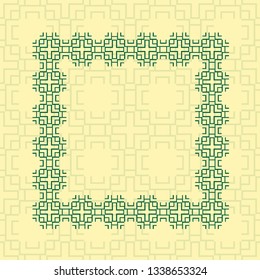 Art deco geometric vintage border frame and pattern. It can be used for invitation, congratulation, retro ornamental design