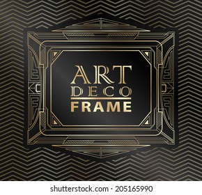 Art deco geometric vintage frame can be used for invitation, congratulation